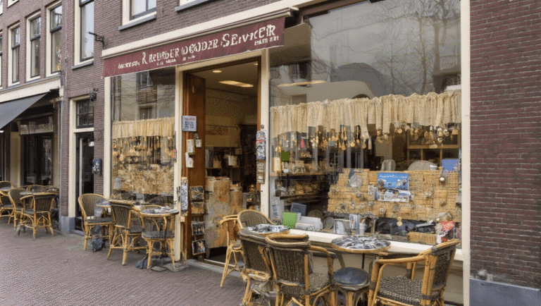 Een sfeervolle woonkamer in een Nederlands huis, met gezellige decoraties, planten, en een kookhoek met stijlvolle keukengerei en receptenboeken.